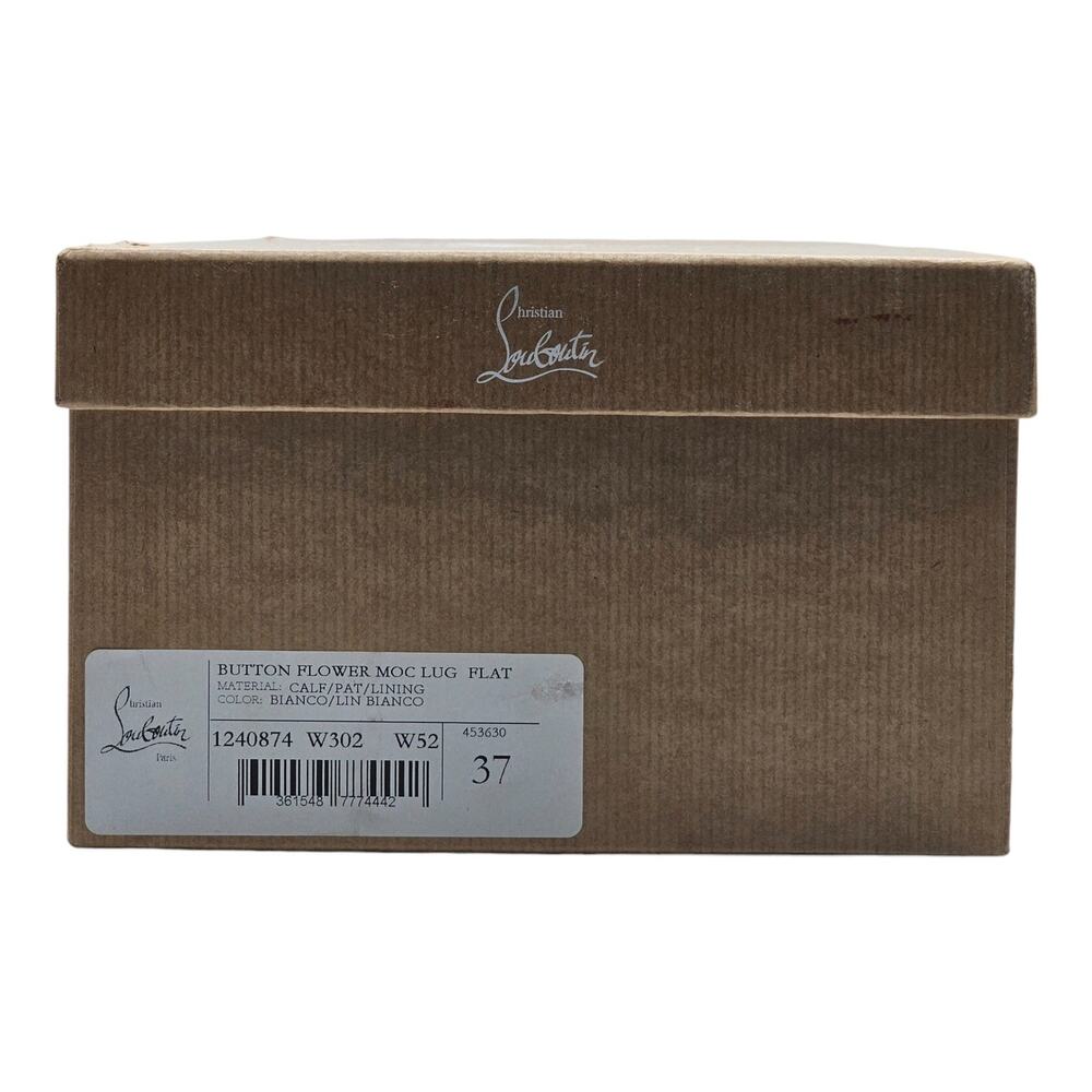 Christian Louboutin x Shun Sudo Button Flower Moc Toe Lug Loafers - White 37 - Picture 8 of 8